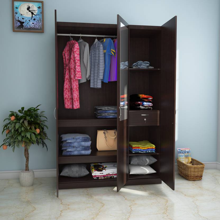 Hometown Zina Engineered Wood 3 Door Wardrobe