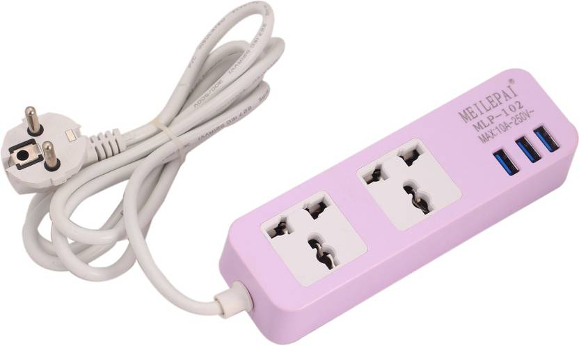 Wishpool Smart Strip Extension Socket Plug With 3 Usb Port 2 0 Wishpool Smart Strip Extension Socket Plug With 3 Usb Port 2 0 Universal Purple Worldwide Adaptor