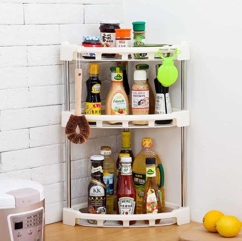 Syga 3 Layer Storage Rack Kitchen Platform Corner Organizer Plastic Syga 3 Layer Storage Rack Kitchen Platform Corner Organizer Plastic
