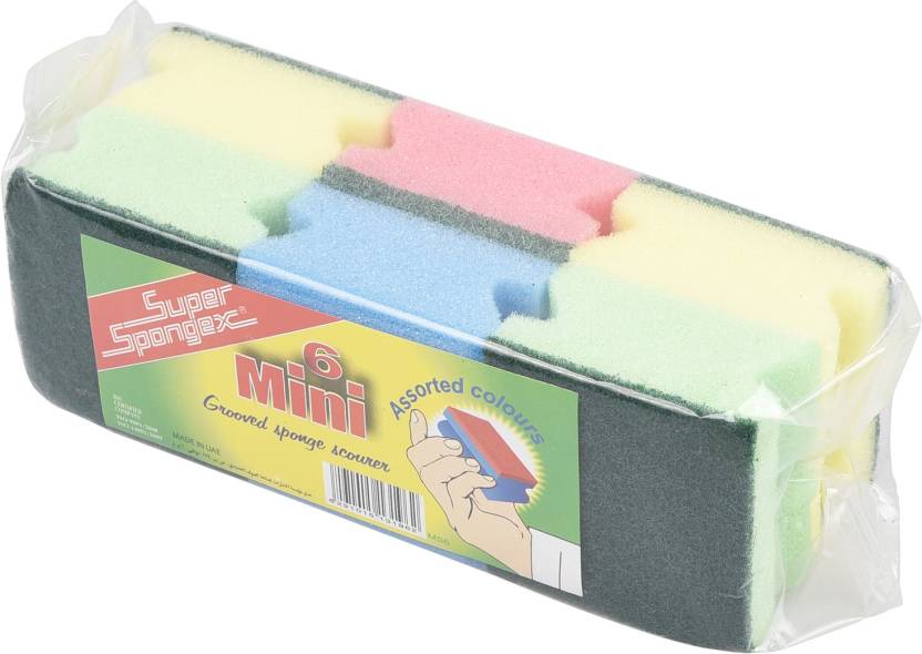 For 16/-(92% Off) super spongex Mini 6 Scrub Sponge (Medium, Pack of 6) at Flipkart