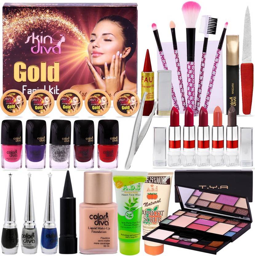 Adbeni A Complete Set Of Make Up Combo With Color Diva Skin Diva Facial Kit 80g