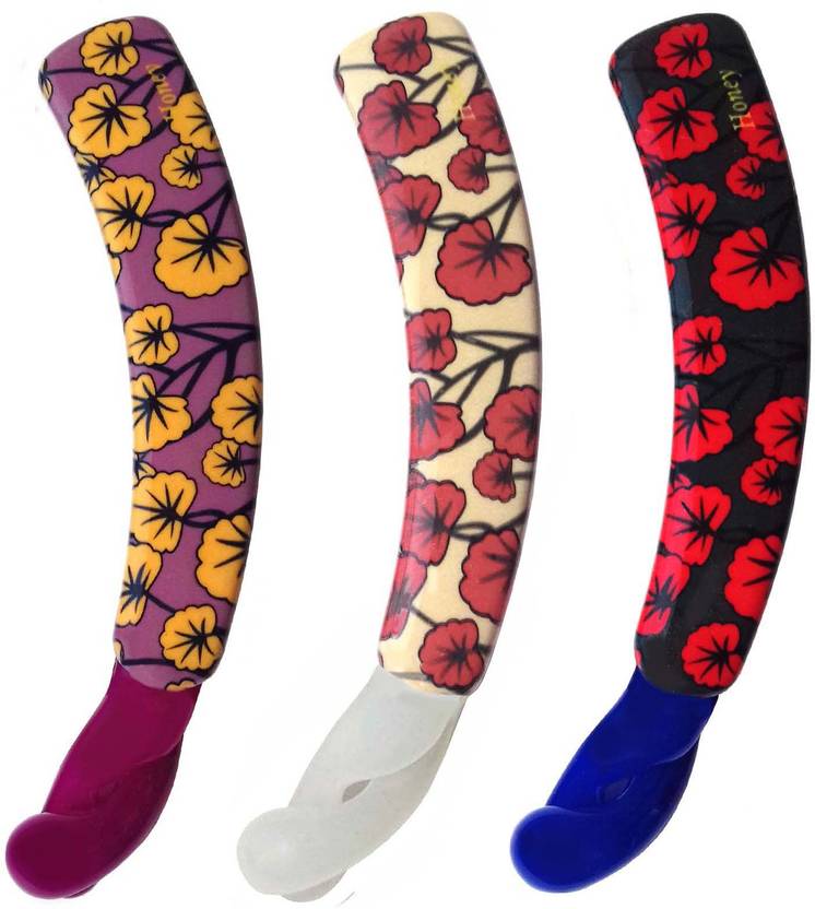 Shreya Collection Combo Of 3 Multicolour Floral Print Banana Hair