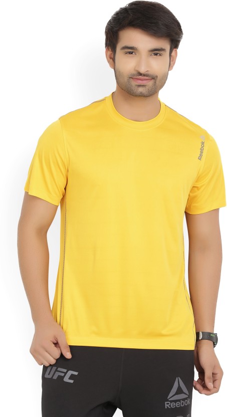 reebok t shirt mens yellow