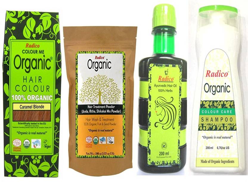 Radico 100 Organic Caramel Blonde With Hair Treatment Ayurvedic