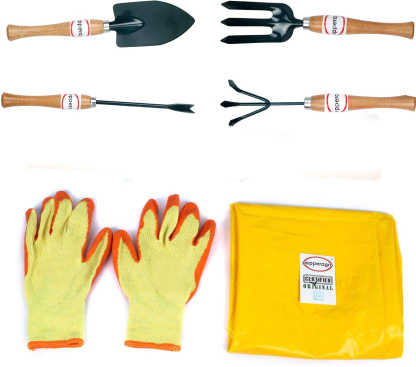 Pepper Agro Wooden Handle Trowel Cultivator Weeding Fork Weeder Pepper Agro Wooden Handle Trowel Cultivator Weeding Fork Weeder A Cotton Gloves 6 Piece Kit Garden Tool Tools