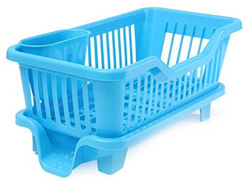 Syga Medium Blue Kitchen Sink Dish Drainer Drying Rack