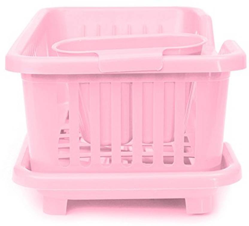 Syga Medium Pink Kitchen Sink Frontside Dish Drainer Drying Rack Syga Medium Pink Kitchen Sink Frontside Dish Drainer Drying Rack Washing Holder Basket Plastic