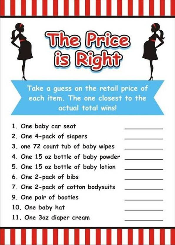 Shop Online Baby Shower The Price Is Right Game Pack Of 10 Baby Shop Online Baby Shower The Price Is Right Game Pack Of 10 Baby