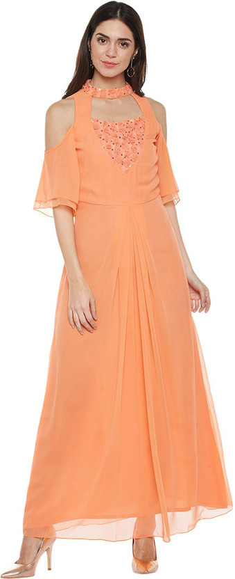 flipkart athena women's maxi dress