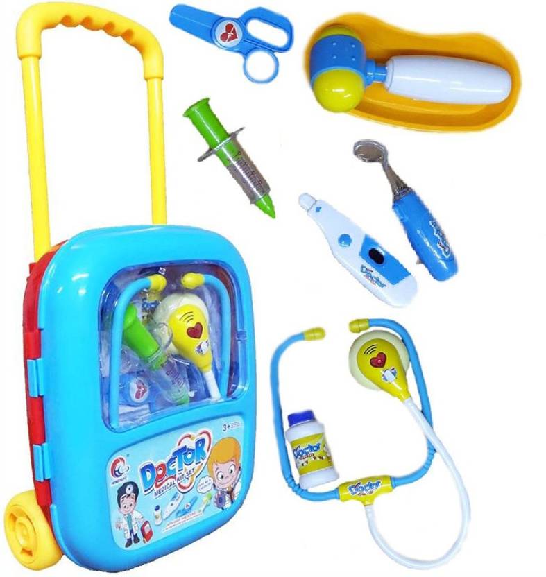 HALO NATION Doctor Set with Trolley Case for Kids Medical Kit 8pcs