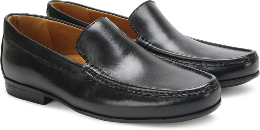 clarks leather slip on