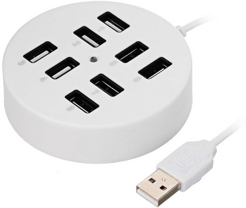 Retrack Circular 8 Port Usb 2 0 Portable Round Hub In Retrack Circular 8 Port Usb 2 0 Portable Round Hub White