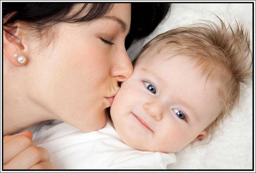 Mother Kissing New Born Baby Poster Print Poster On 13x19