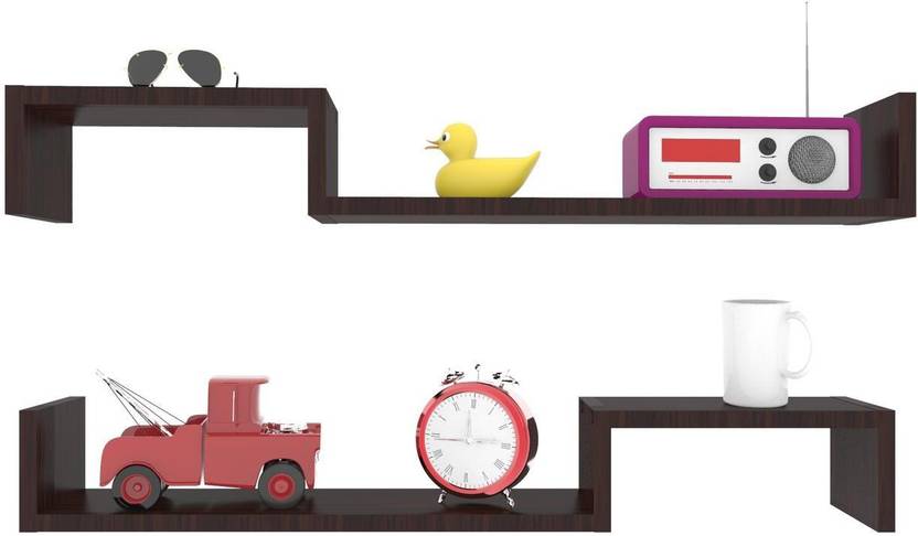 Viki Furniture S Shaped Floating Wall Book Shelf Rack Wenge Matte Set Of 2 Chen Particle Board Viki Furniture S Shaped Floating Wall Book Shelf Rack Wenge Matte Set Of 2 Chen Particle Board Number Shelves Brown