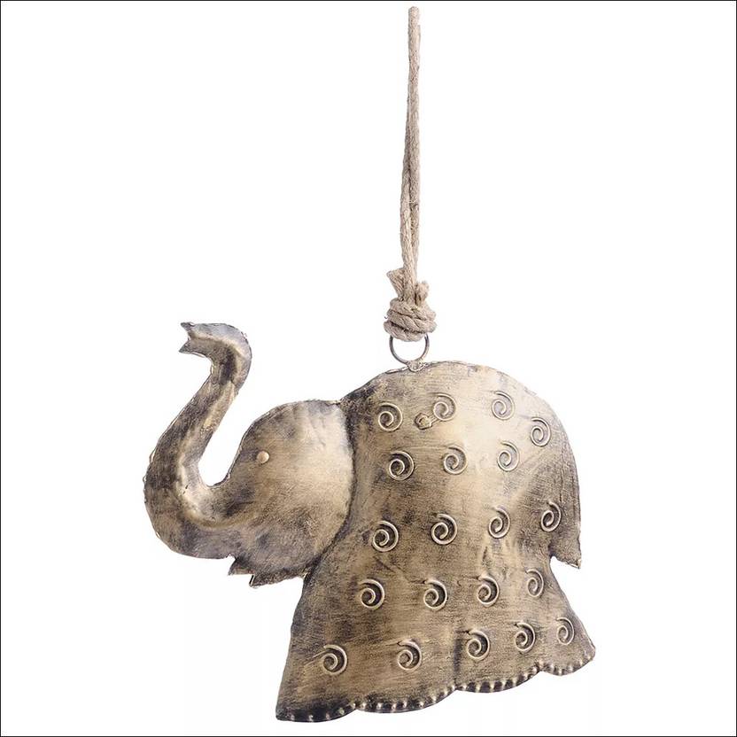Starstell Handmade Golden Color Elephant Iron Work Decorative Wall