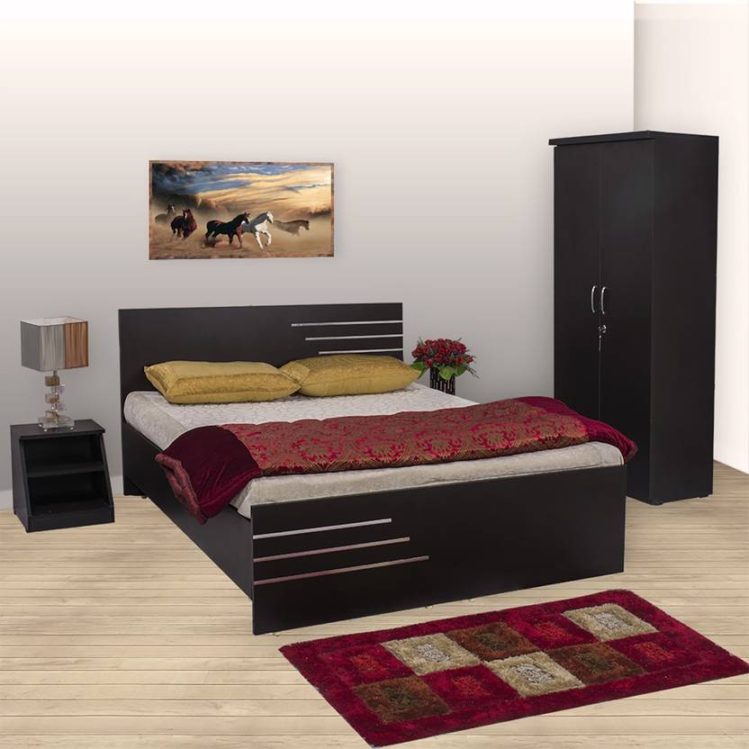Bharat Lifestyle Engineered Wood Bed Side Table Wardrobe