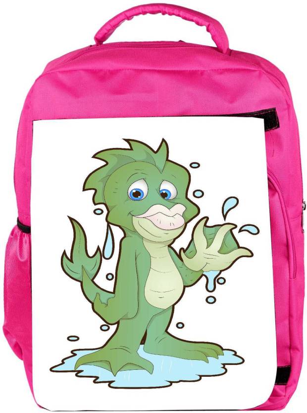 SNOOGG Eco Friendly Canvas Cute Water Monster Cartoon Character Backpack  Rucksack School Travel Unisex Casual Canvas Bag Bookbag Satchel 5 L Laptop  Backpack Pink - Price in India 