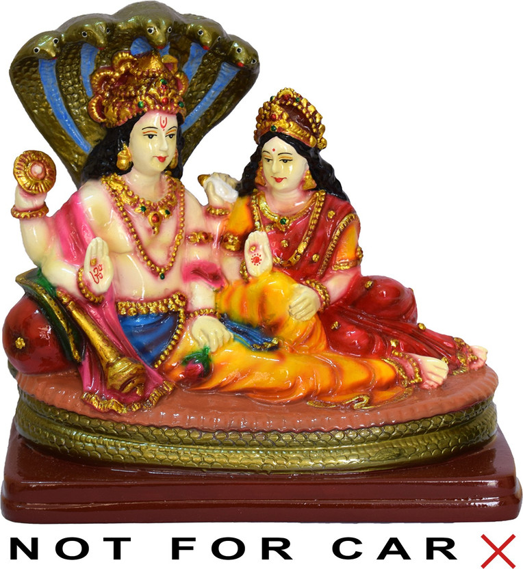 Laxmi VIshnu Idol Lakshmi Vishnu Murti Statue Golden Color 11 cm Height