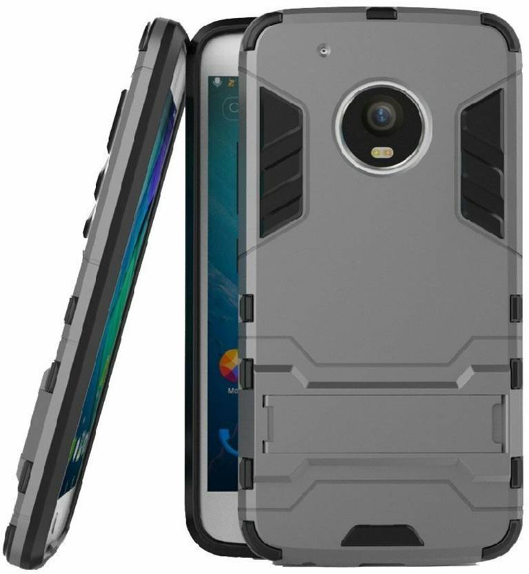 NIK TECH ONLINE Back Cover for G5 plus, Hybrid robo kickstand armor defenser series dual