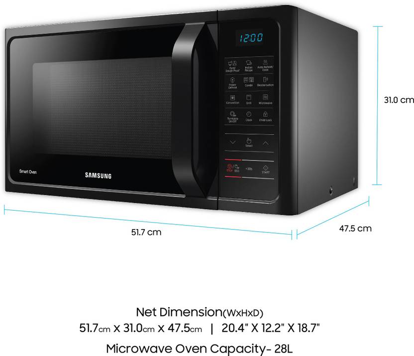 Flipkart Samsung 28 L Convection Microwave Oven Samsung 28 L Convection Microwave Oven Mc28h5023ak Tl Black