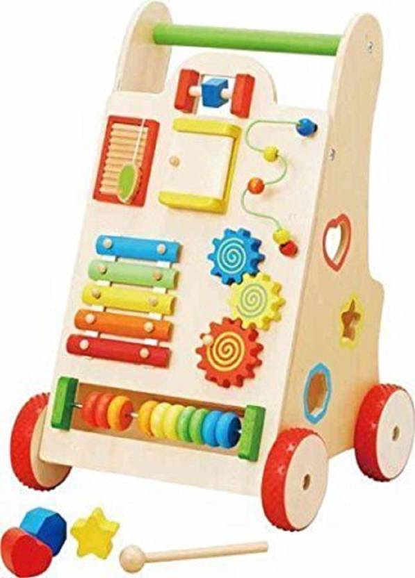 Emob Push Along Wooden Baby Walker With Multiple Activity For Your Emob Push Along Wooden Baby Walker With Multiple Activity For Your Little One To Take Their