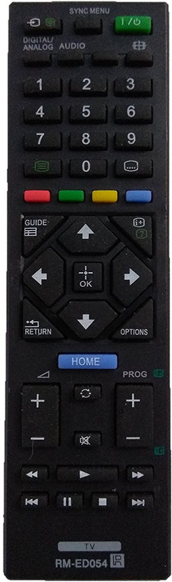 LipiWorld RM-ED054 LCD LED TV Universal Compatible For  LED LCD Sony Remote Controller(Black)