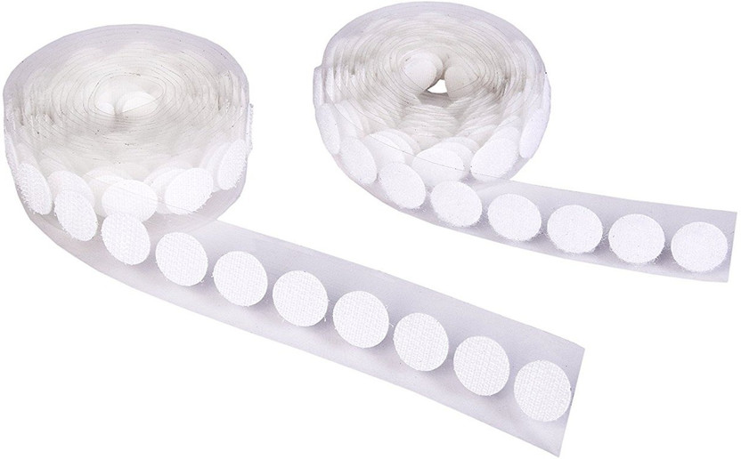 Loop 50 VELCRO® brand 13mm Dots WHITE Self Adhesive Sticky Coins Hook 50