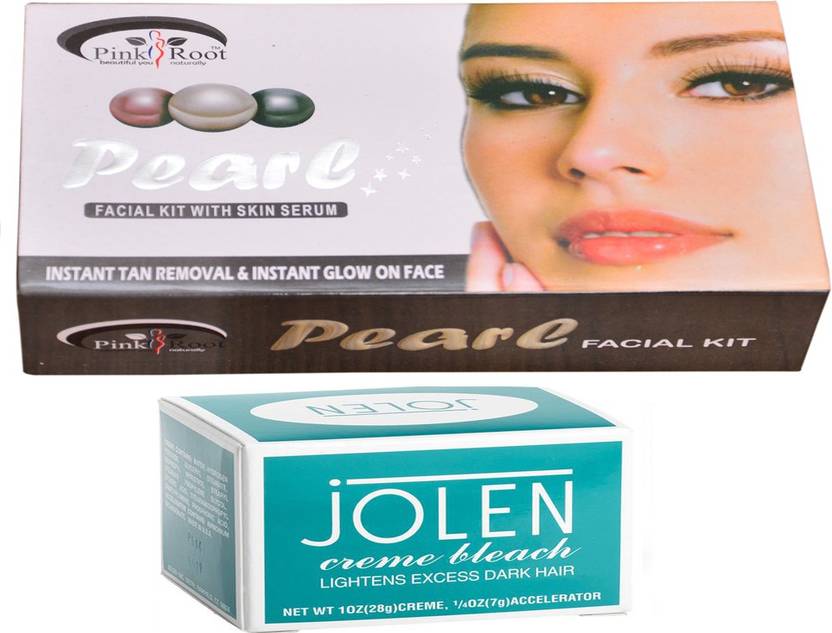 Jolen Creme Bleach Pink Root Pearl Facial Kit 83g Price In India