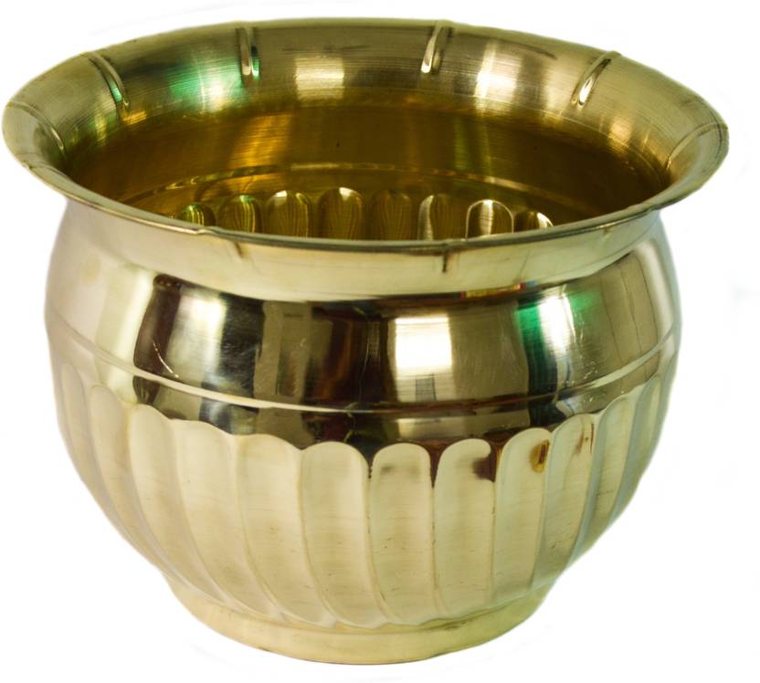 Tangerine Handcrafted Table Top Brass Planter Pot Diameter 10" x
