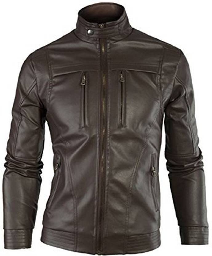 Zahr Full Sleeve Solid Men's Jacket - Buy Brown Zahr Full