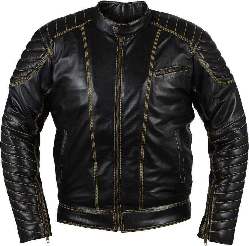 Glam Kills Full Sleeve Solid Men S Fine Leather Jacket Black Glam Kills Full Sleeve Solid Men S Fine