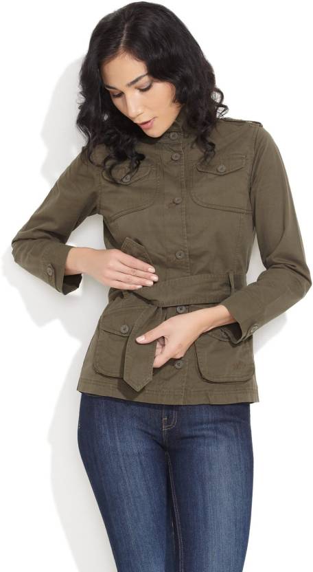 Wrangler Full Sleeve Solid Women Utility Jacket - Buy Olive green Wrangler  Full Sleeve Solid Women Utility Jacket - BEST BRANDS FOR JACKETS
