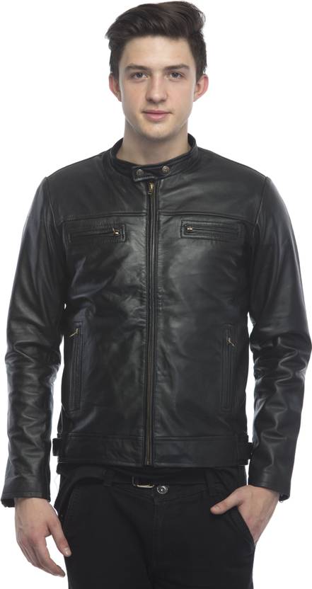 Lambency Full Sleeve Solid Men S Motorcycle Jacket