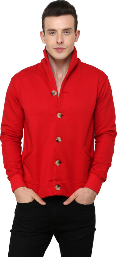 Casual Tees Full Sleeve Solid Men Fleece Coat Jacket