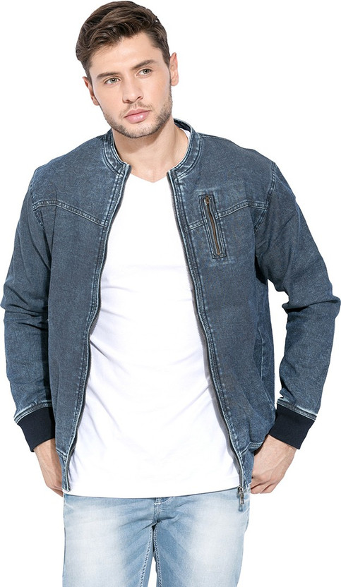Full Sleeve Solid Men Denim Jacket 