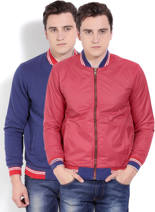 Full Sleeve Solid Men Reversible Jacket 