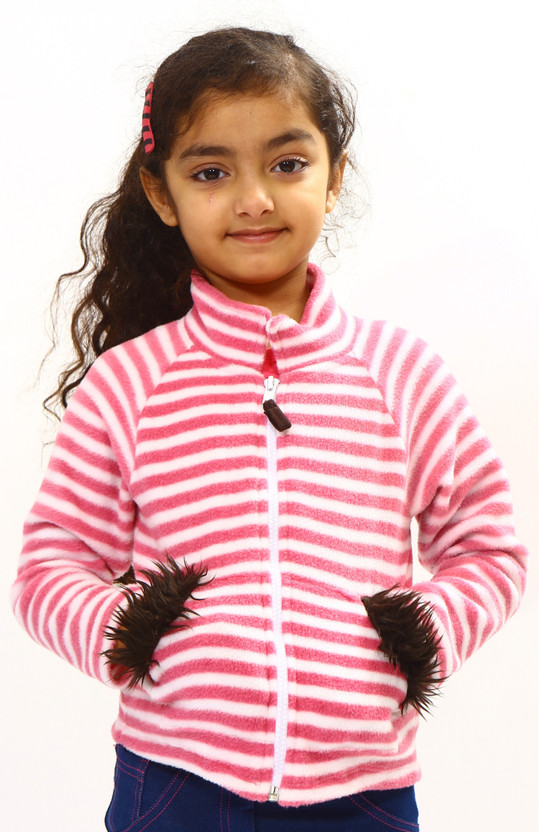 Full Sleeve Striped Girls Jerkin Jacket 