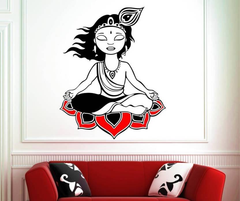 MADHUBAN DÉCOR Medium Lord Krishna with Flute Cute Kids Room God Wall