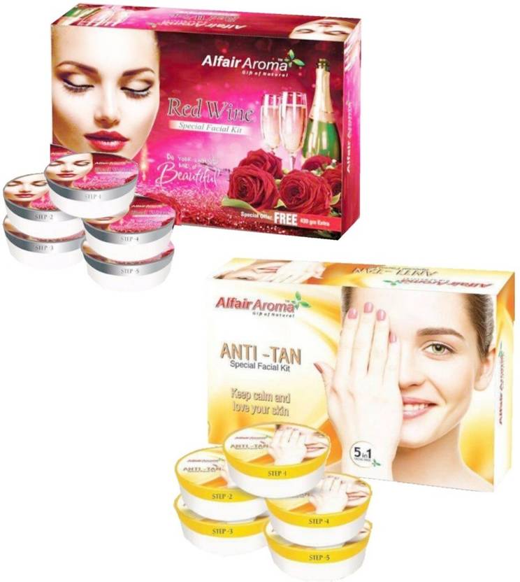 Alfair Aroma Red Wine Anti Tan Facial Kit Price in India, Buy Alfair