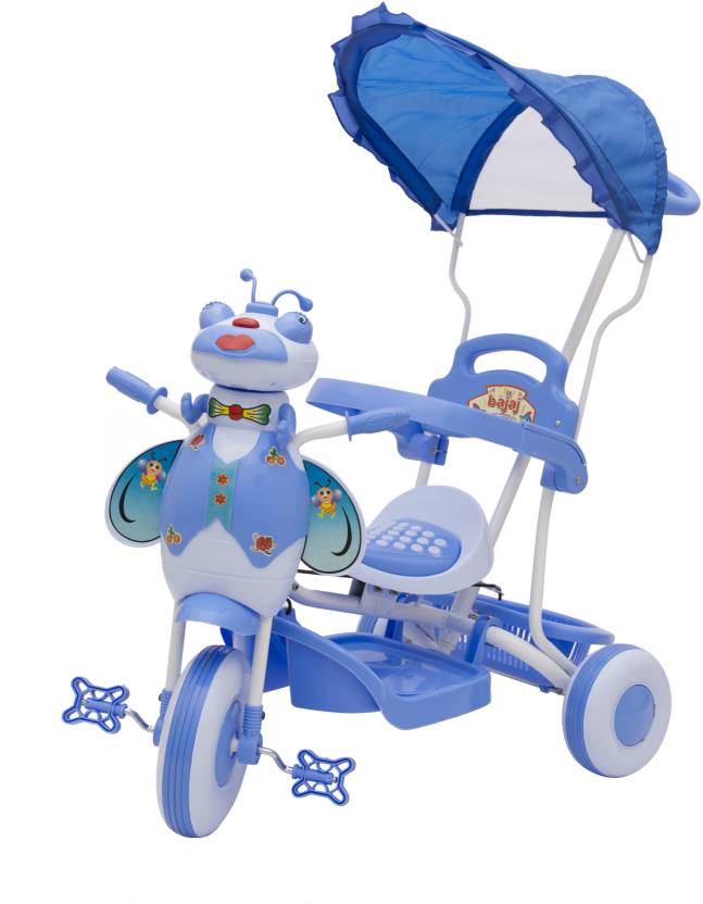 Oximus Kitty Tricycle With Canopy & Parent Handle Blue Tricycle