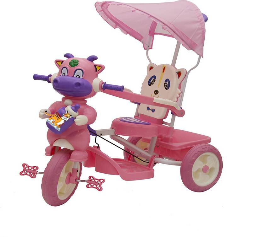 Oximus Baby Tricycle With Canopy & Parent Handle - Red Tricycle