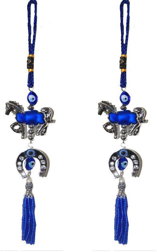 Divyamantra Decorative Evil Eye Horse Shoe Pendant Amulet For Car
