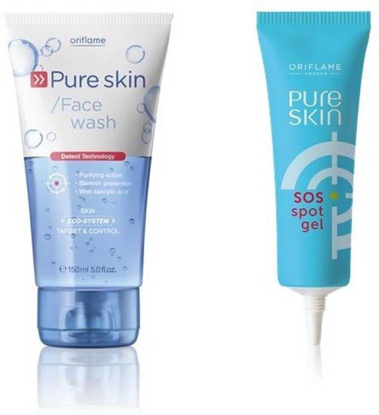 Oriflame Sweden Pure Skin Purifying Face Wash & SOS Spot Gel Price in