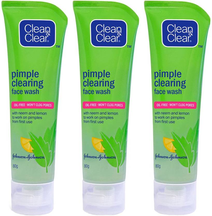 For 165/-(44% Off) Clean & Clear Pimple Clearing Face Wash, 80g (Pack of 3) at Amazon India