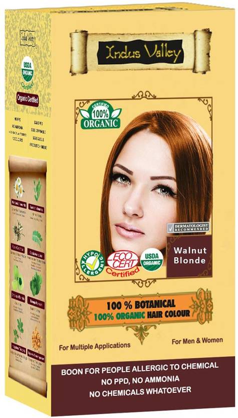 Indus Valley 100 Organic Botanical Walnut Blonde Eco Cert