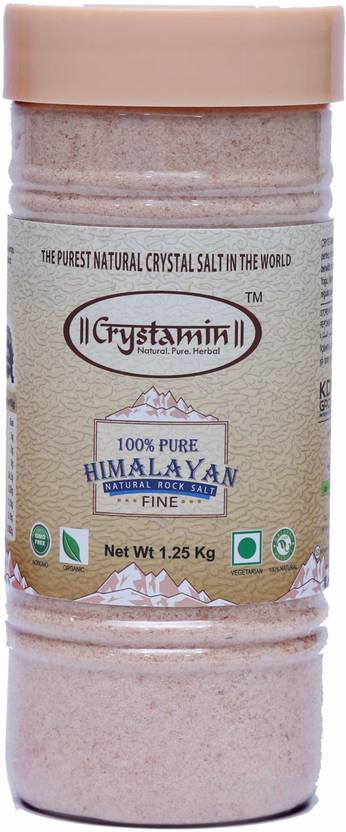 crystamin natural himalayan pink rock salt 1250gm rock salt price