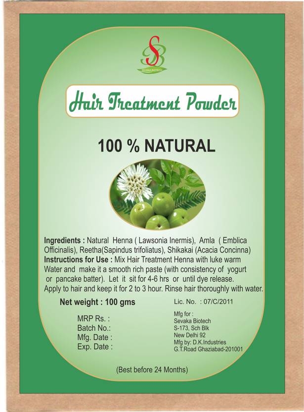 Sevaka Biotech Natural Hair Treatment Henna Powder 100 Gm Price