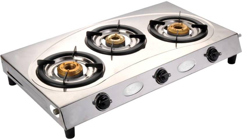 Suraksha Shine Micro 3 Tri Pin Brass Burner Cooktop With Stainless