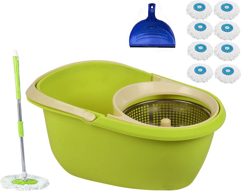VMOP UNBREAKABLE BUCKET STEEL SPINMOP1059 Mop Set, Dustpan Price