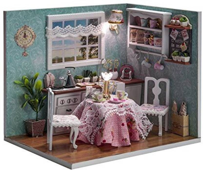 Cefrank Diy Dollhouse Furniture Kit Mini Handmade Kitchen Doll